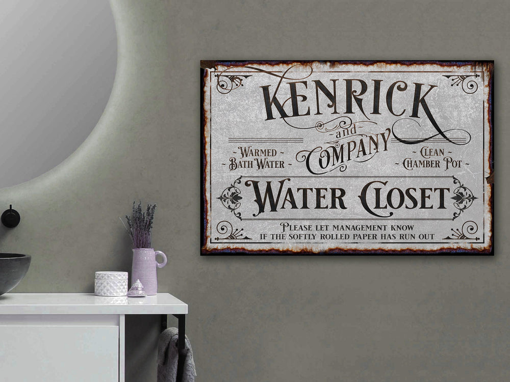 Personalized Bathroom Sign | Family Name Company Sign | Bath House Sign | Powder Room Sign | Farmhouse Decor | Distressed Bath Sign