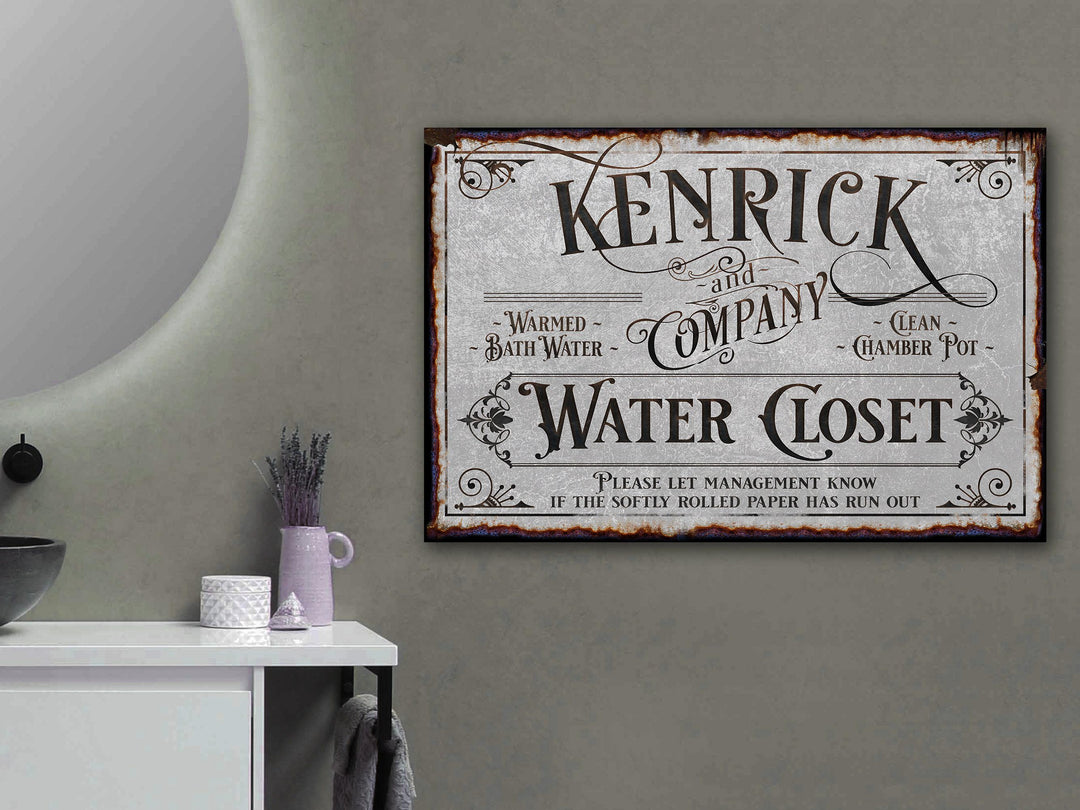 Personalized Bathroom Sign | Family Name Company Sign | Bath House Sign | Powder Room Sign | Farmhouse Decor | Distressed Bath Sign