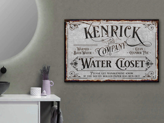 Personalized Bathroom Sign | Family Name Company Sign | Bath House Sign | Powder Room Sign | Farmhouse Decor | Distressed Bath Sign