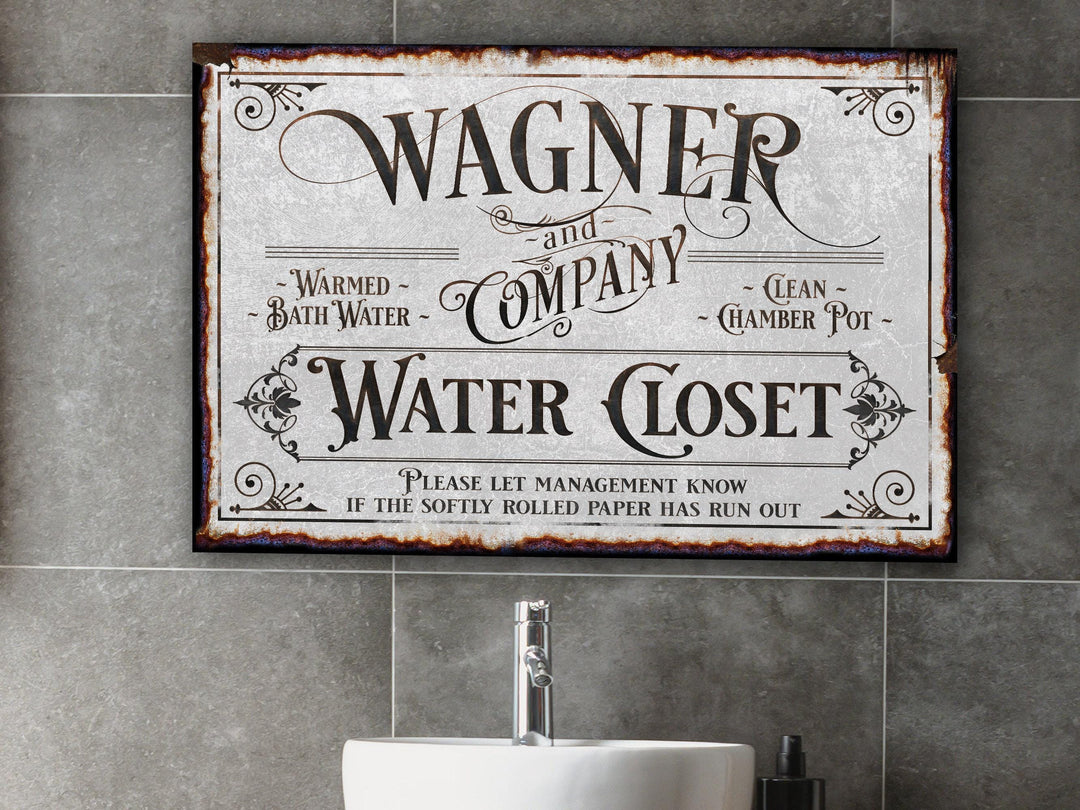 Personalized Bathroom Sign | Family Name Company Sign | Bath House Sign | Powder Room Sign | Farmhouse Decor | Distressed Bath Sign