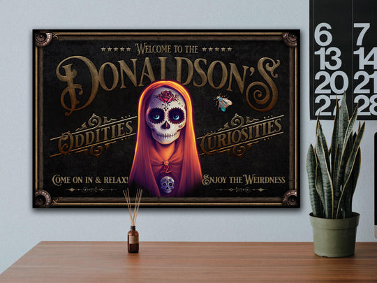 Sugar Skull | Sugar Skull Decor | Sugar Skull Personalized with Last Name | Sugar Skull Wall Art | Sugar Skull Game Room | Man Cave