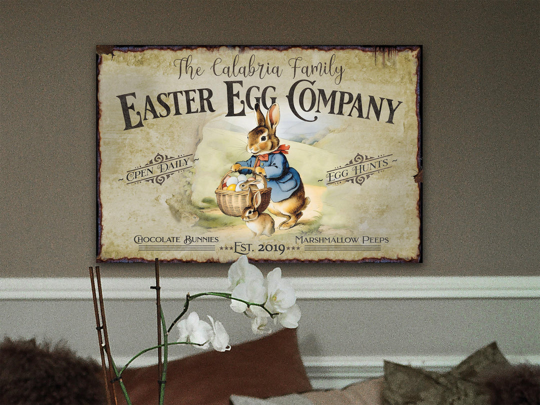 Easter Sign | Vintage Easter Decoration | Country Cottage Spring | Bunny Rabbit | Easter Bunny Decor | Custom Easter Sign | Modern Farmhouse