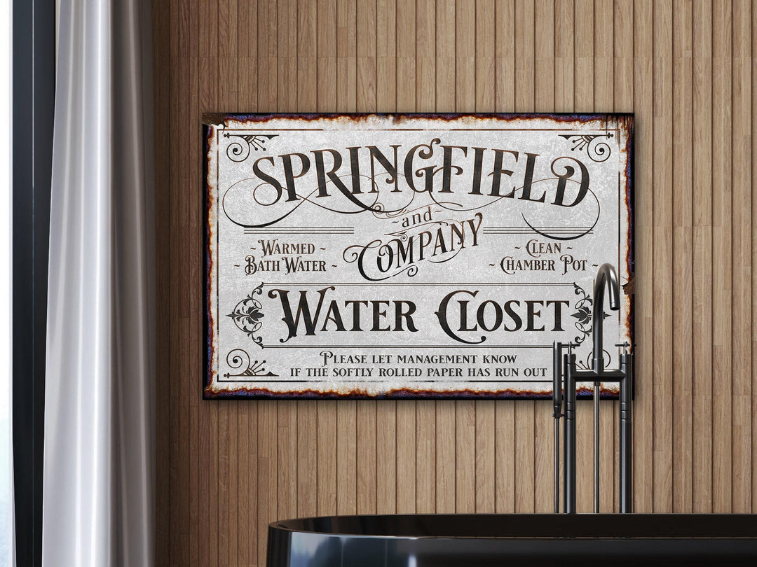 Personalized Bathroom Sign | Family Name Company Sign | Bath House Sign | Powder Room Sign | Farmhouse Decor | Distressed Bath Sign