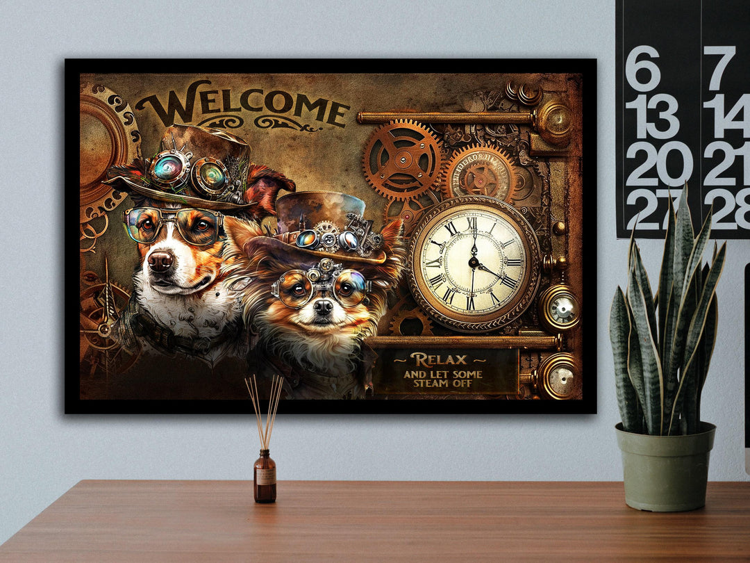 Steampunk | Steampunk Decor | Steampunk Metal Wall Art| Steampunk Puppy Dog Wall Art | Steampunk Wall Decor | Steampunk Metal Sign