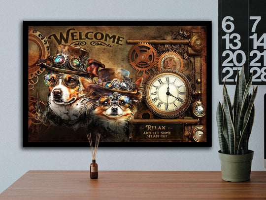 Steampunk | Steampunk Decor | Steampunk Metal Wall Art| Steampunk Puppy Dog Wall Art | Steampunk Wall Decor | Steampunk Metal Sign