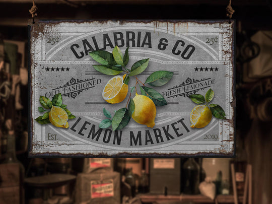Lemon Decor | Lemon Sign | Lemon Market | Metal Decor | Porch Sign | Summer Sign | Family Name sign | Lemon