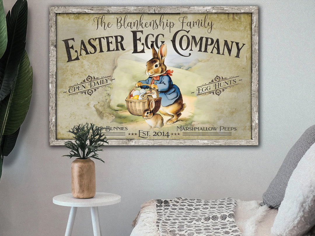 Easter Sign | Vintage Easter Decoration | Country Cottage Spring | Bunny Rabbit | Easter Bunny Decor | Custom Easter Sign | Modern Farmhouse