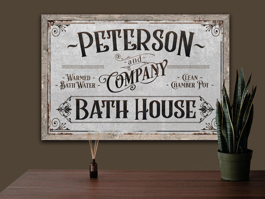 Personalized Bath House Sign | Family Name Bathroom Sign | Bath House Sign | Powder Room Sign | Farmhouse Decor | Distressed Bath Sign
