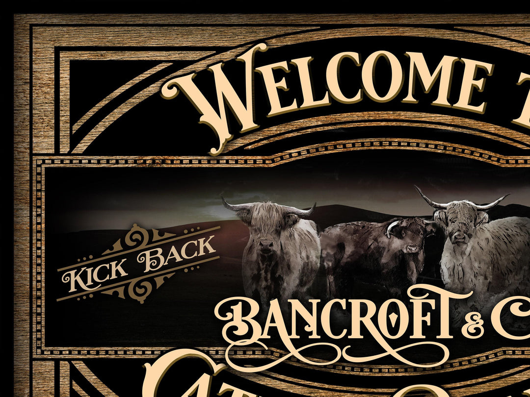 Highland Cattle Sign | Highland Cattle Ranch Sign | Cattle Farm Sign | Vintage Highland Farm Sign | Farmhouse Cattle Sign | Metal Print