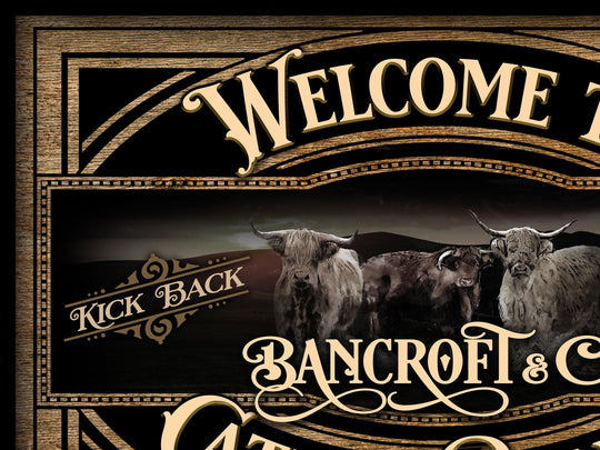 Highland Cattle Sign | Highland Cattle Ranch Sign | Cattle Farm Sign | Vintage Highland Farm Sign | Farmhouse Cattle Sign | Metal Print