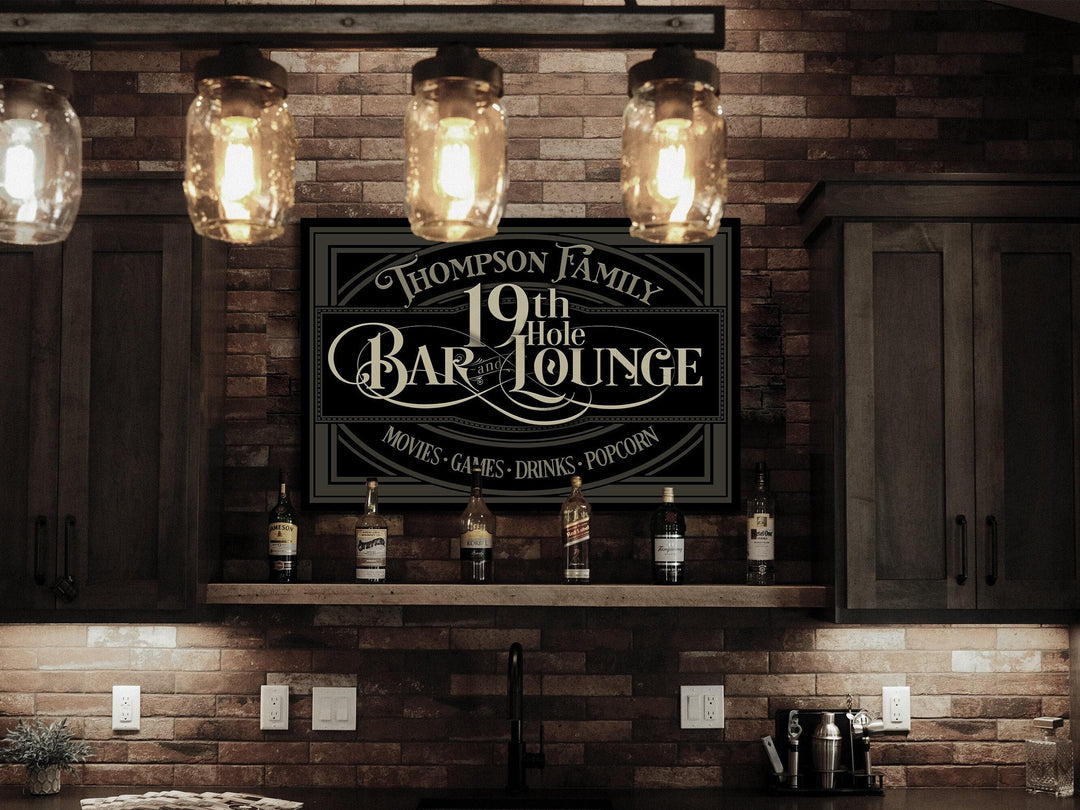19th Hole Bar Sign 2 | Personalized 19th Hole Sign | Golf Sign Style Two | Aluminum Golf Sign | Golf Lounge Sign | Metal Print