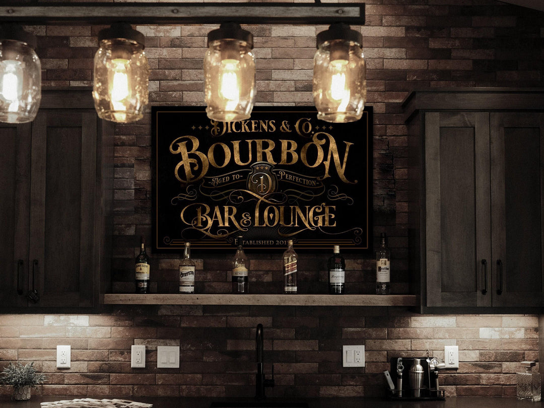 Bourbon Bar & Lounge Personalized Sign