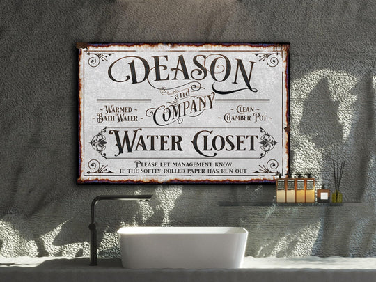 Personalized Bathroom Sign | Family Name Company Sign | Bath House Sign | Powder Room Sign | Farmhouse Decor | Distressed Bath Sign