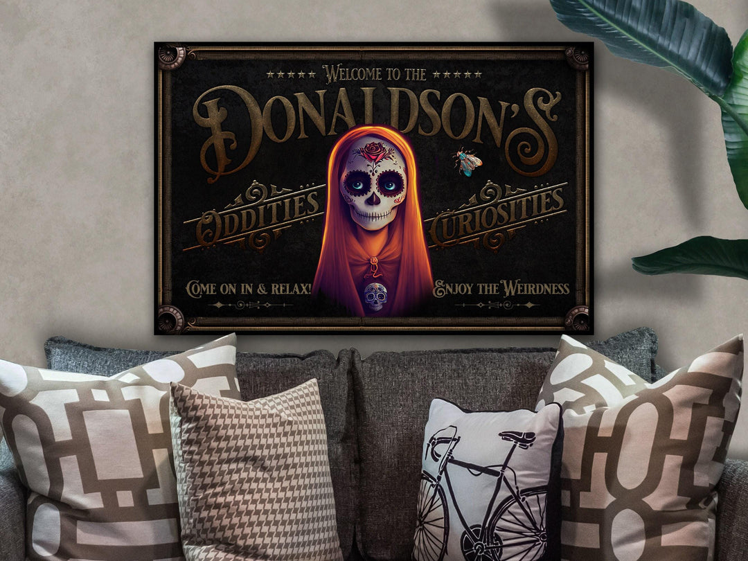 Sugar Skull | Sugar Skull Decor | Sugar Skull Personalized with Last Name | Sugar Skull Wall Art | Sugar Skull Game Room | Man Cave