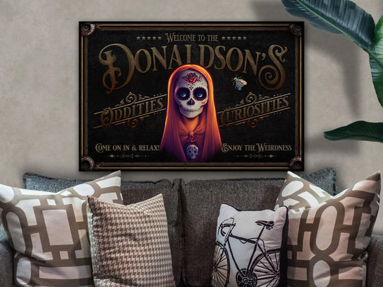 Sugar Skull | Sugar Skull Decor | Sugar Skull Personalized with Last Name | Sugar Skull Wall Art | Sugar Skull Game Room | Man Cave