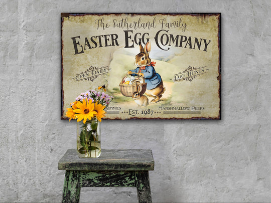 Easter Sign | Vintage Easter Decoration | Country Cottage Spring | Bunny Rabbit | Easter Bunny Decor | Custom Easter Sign | Modern Farmhouse