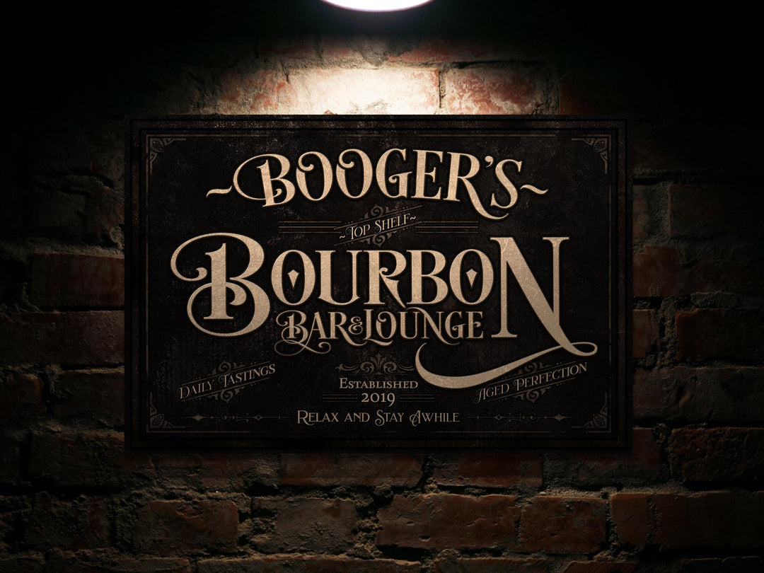 Bourbon Bar Sign, Bourbon Decor, Bar Decor, Personalized Bourbon Bar Sign, Family Name Bourbo Bar Sign, International Free Shipping