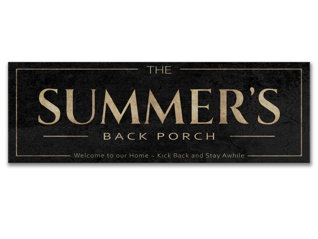 Classic Vintage Back Porch Sign | Custom Last Name Sign | Personalized Porch Sign | Patio & Porch Decor | Free International Shipping
