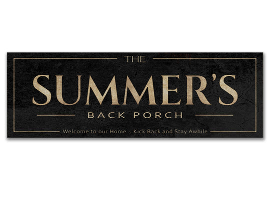 Classic Vintage Back Porch Sign | Custom Last Name Sign | Personalized Porch Sign | Patio & Porch Decor | Free International Shipping