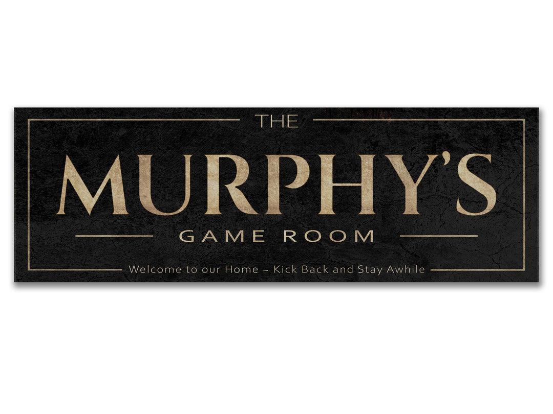 Game Room Sign | Vintage Last Name Sign | Personalized Game Room Sign | Classic Vintage Wall Art | Free International Shipping