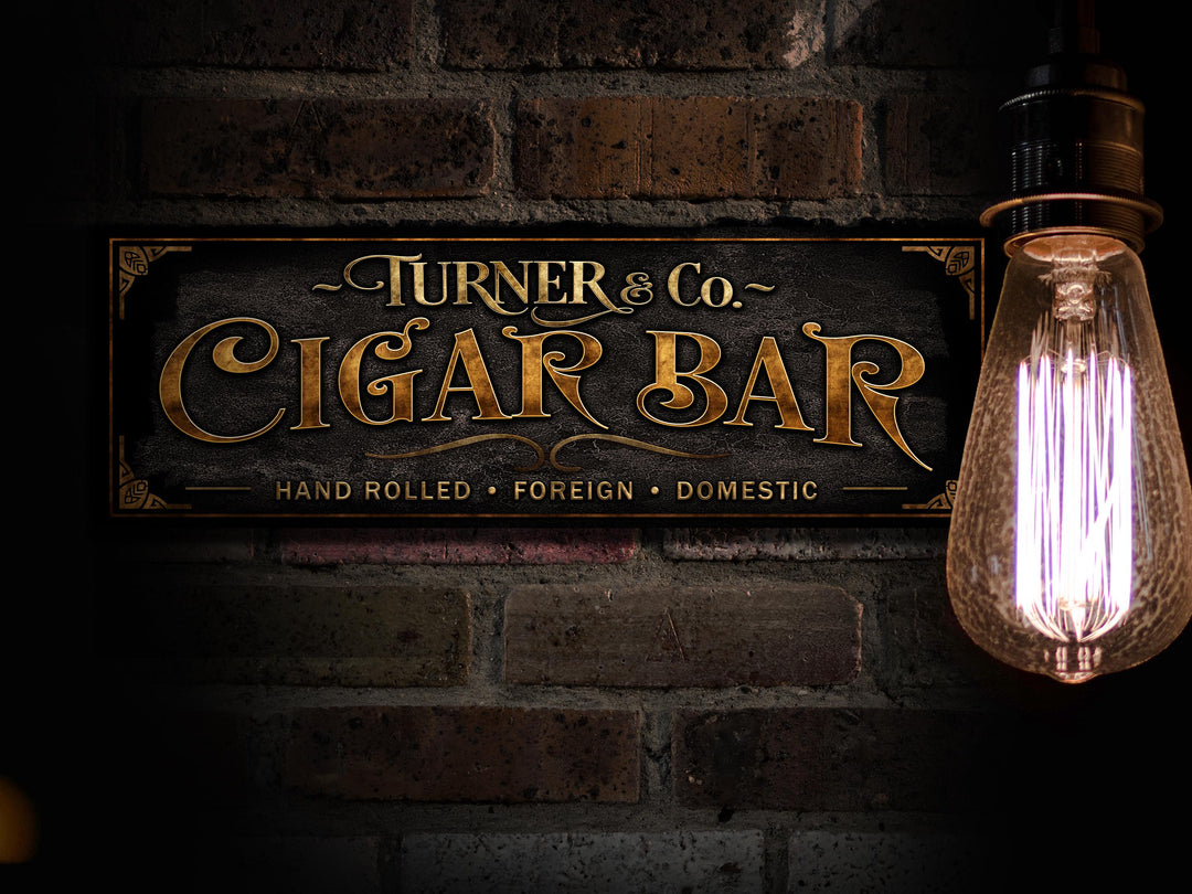 Cigar Bar Sign | Vintage Cigar Sign | Personalized Cigar Parlor Sign | Vintage Cigar Bar Sign | Free International Shipping