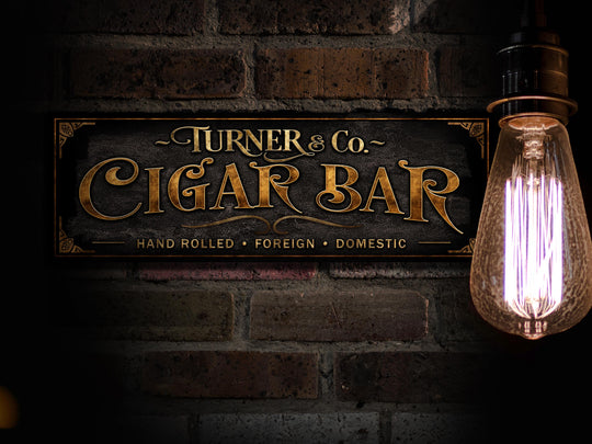 Cigar Bar Sign | Vintage Cigar Sign | Personalized Cigar Parlor Sign | Vintage Cigar Bar Sign | Free International Shipping