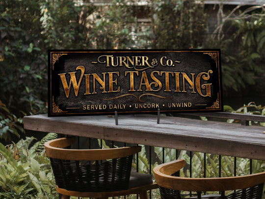 Wine Tasting Sign | Vintage Wine Tasting Sign | Personalized Wine Tasting Sign | Vintage Wine Sign | Free International Shipping