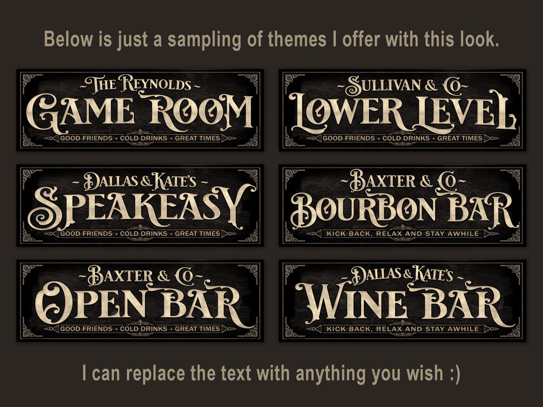 Personalized Open Bar Sign with Family Name | Wedding Event Open Bar Sign | Customized Open Bar Sign | Open Bar Sign for Wedding or Event