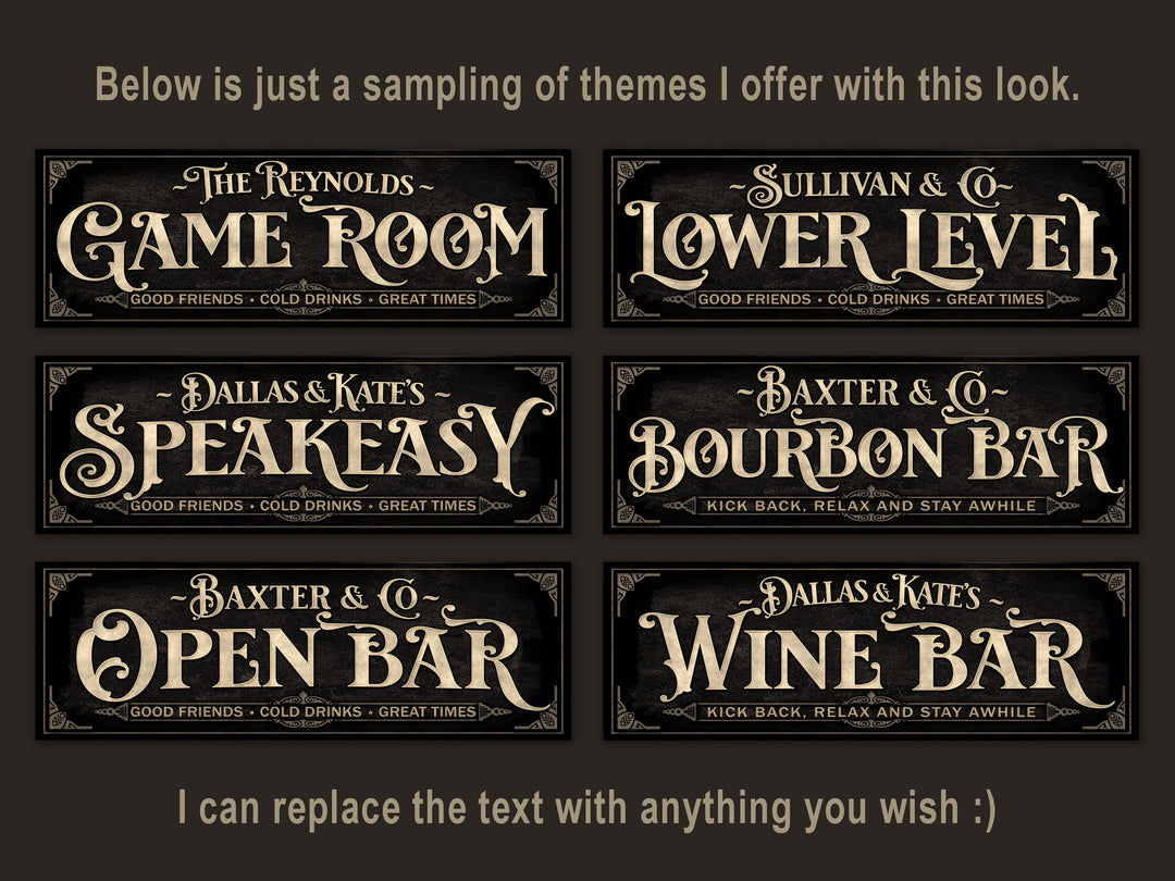 Personalized Game Room Sign with Family Name | Custom Earthtone Tan Game Room Sign | Customized Family Game Room Sign | Light Vintage Taupe