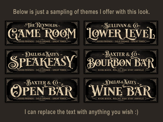 Personalized Garage Bar Sign with Family Name | Earthtone Garage Bar Sign | Customized Family Garage Bar Sign | Light Vintage Taupe