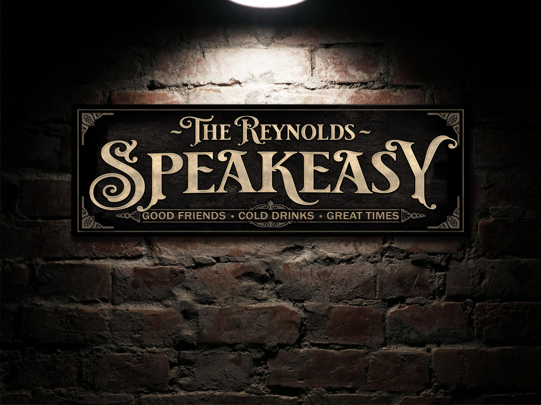 Personalized Speakeasy Sign with Family Name | Earthtone Speakeasy Sign | Customized Family Speakeasy Sign | Custom Speakeasy Family Sign