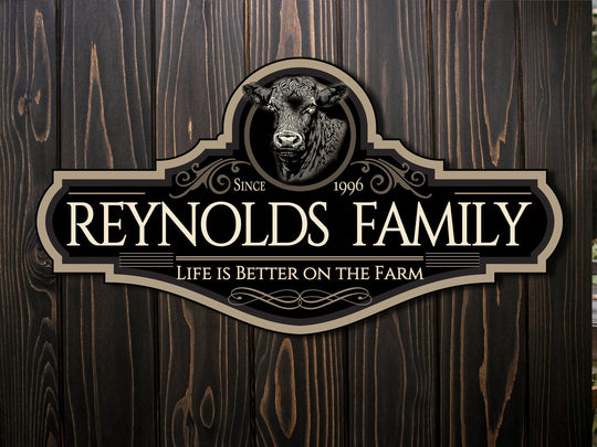 Family Farm Sign | Personalized Cattle Farm Sign | Metal Cattle Ranch Sign | Family Name Farm Sign | Cattle Ranch Sign | Ranch Gate Sign