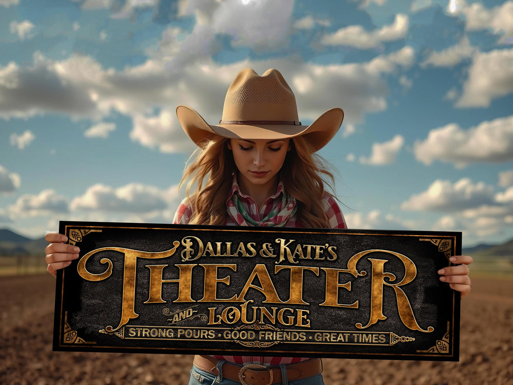 Home Theater and Lounge Sign | Vintage Theater and Lounge Sign | Personalized Theater Sign | Vintage Bar Sign | Free International Shipping