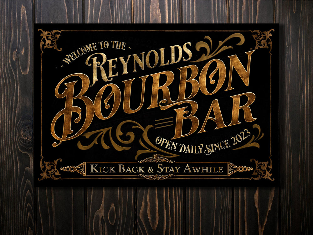 Personalized Bourbon Bar Sign | Bourbon Bar Cigar Sign | Bourbon and Cigars Sign | Rustic Bourbon Sign | Vintage Bourbon Bar Sign
