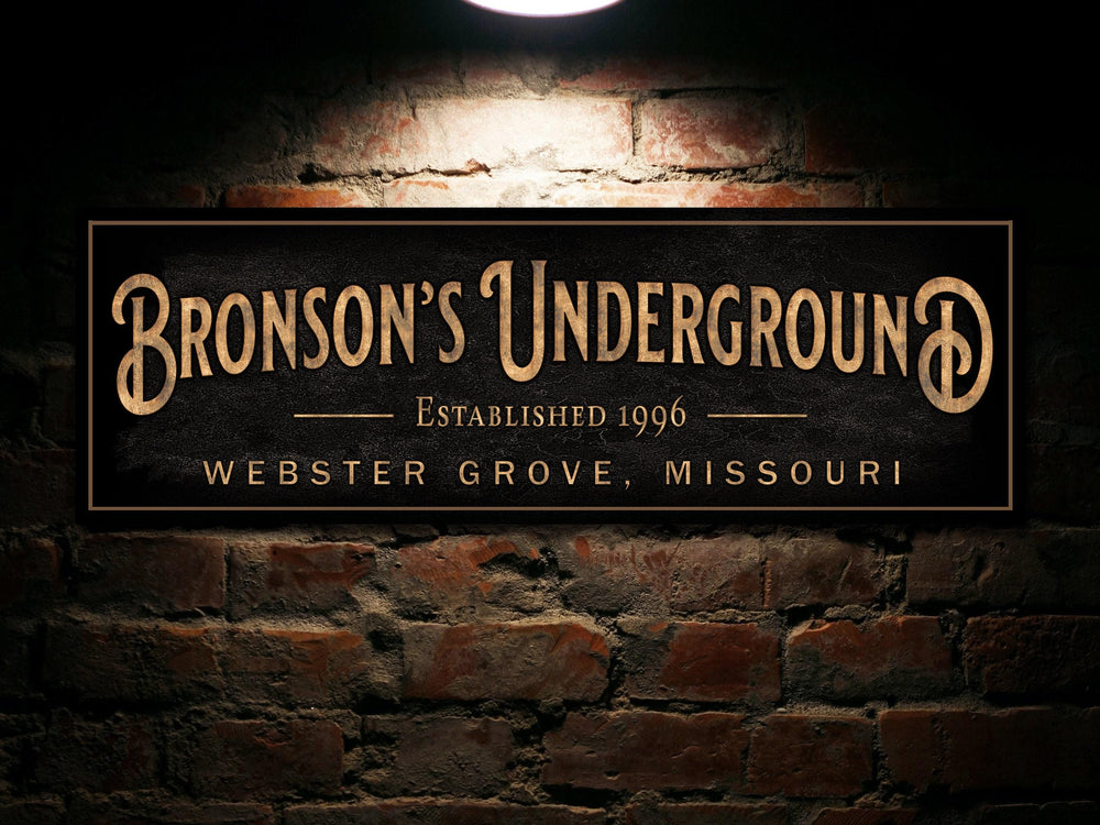 Personalized Underground Bar | Custom Bar Sign | Custom Lower Level Sign | Bar Sign for Home | Large Canvas Sign | Large Metal Sign
