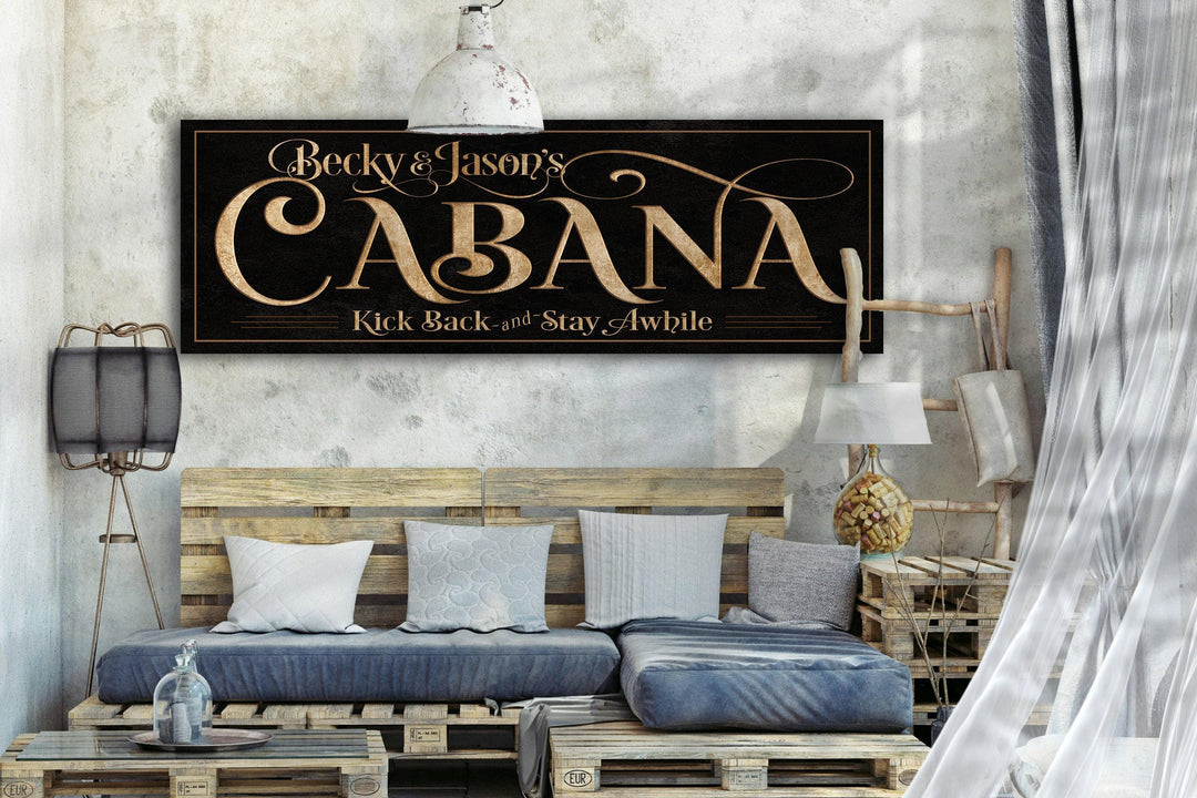 Personalized Cabana Sign with Your Family Name or First Names.