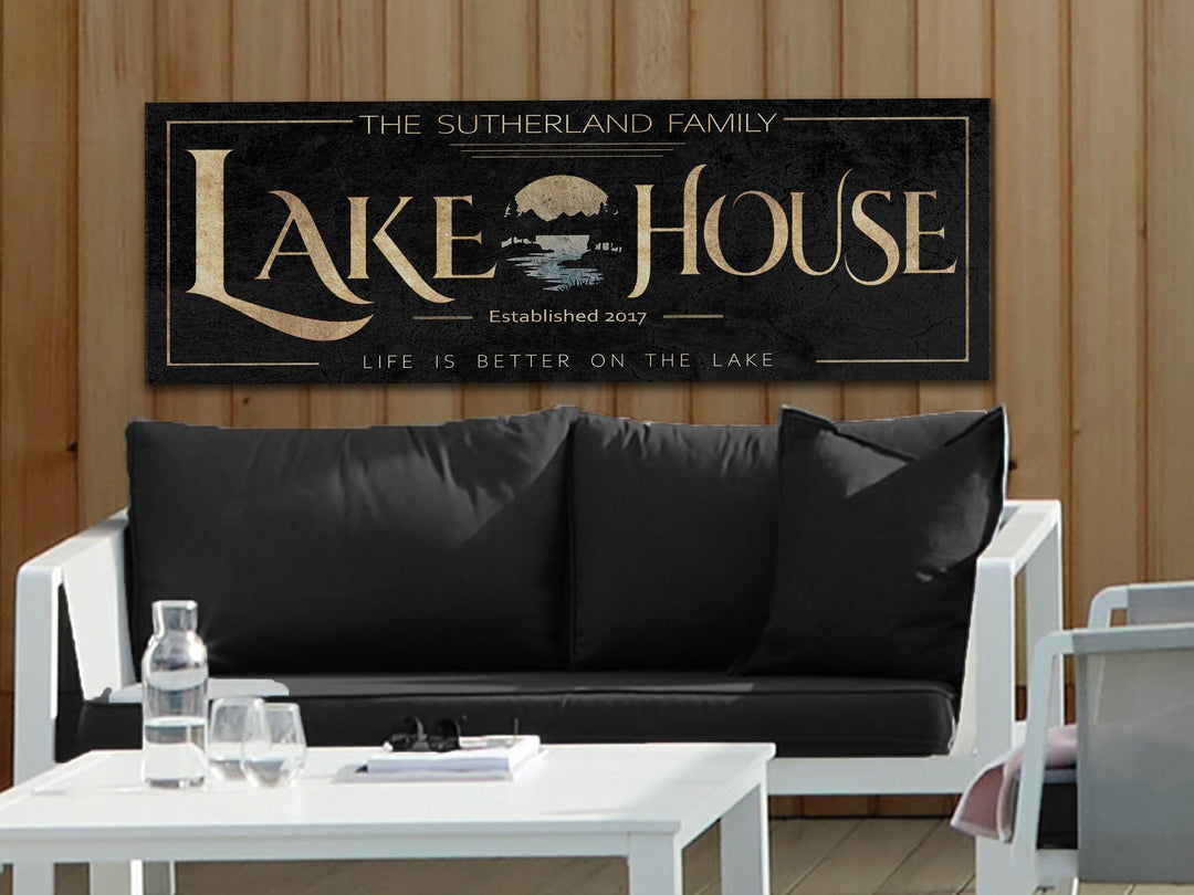 Custom Lake House Personalized | Personalized Lake House Decor | Family Name Sign | Sign for Lake House | Life is Better on the Lake