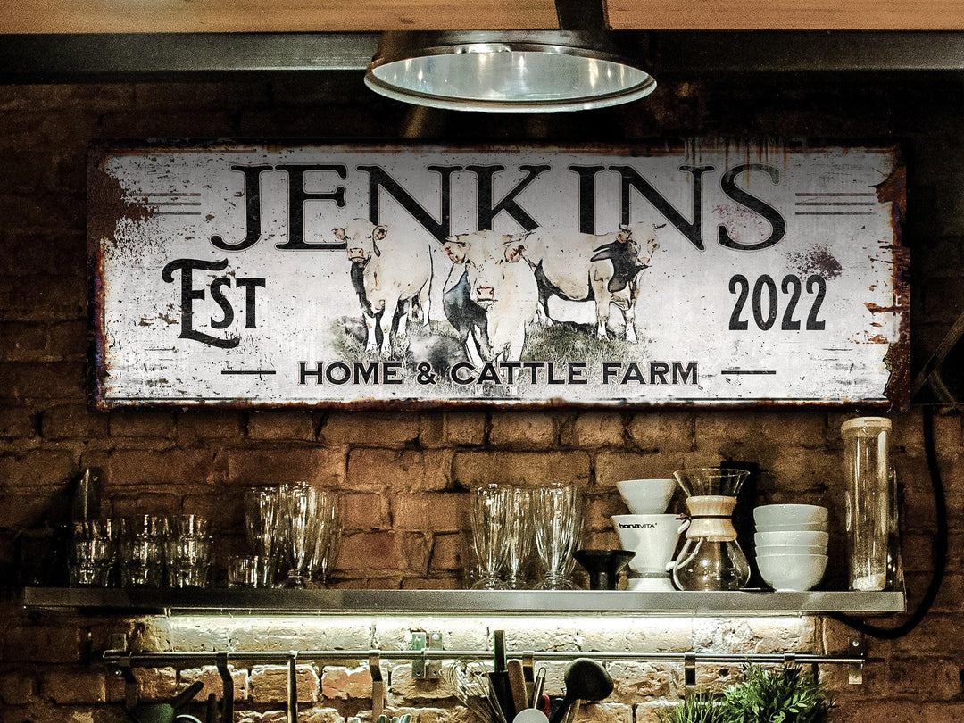 Ranch Sign | Charolais Cattle Sign | Cow Sign | Cow Print | Cattle Wall Art | Custom Farm Sign | Custom Ranch Sign | Farmhouse Sign