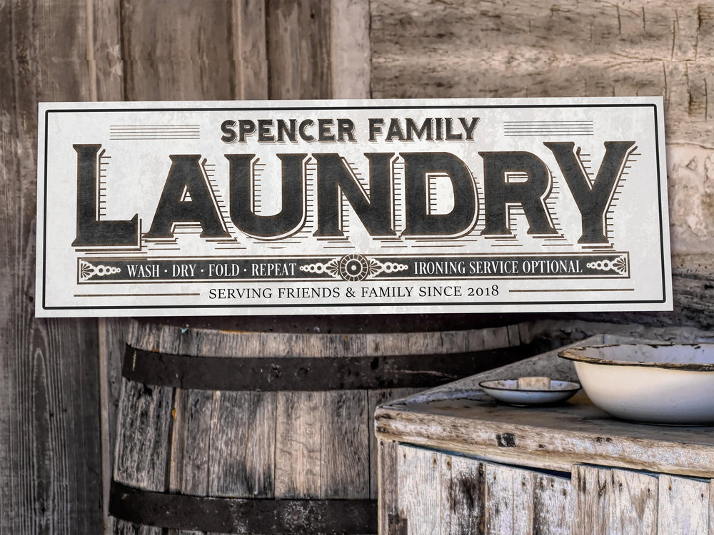 Laundry Room Sign with Personalized Family Name | Laundry Room Decor | Customized Laundry Sign Without Rust | Personalized Laundry Sign