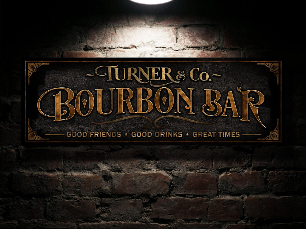 Personalized Bourbon Bar Sign, Family Name Sign, Custom Bourbon Sign, Personalized Bar Decor Sign, Vintage, Victorian Bourbon Bar Sign