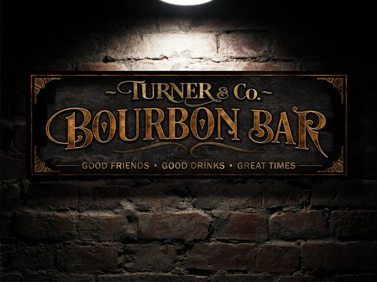 Personalized Bourbon Bar Sign, Family Name Sign, Custom Bourbon Sign, Personalized Bar Decor Sign, Vintage, Victorian Bourbon Bar Sign
