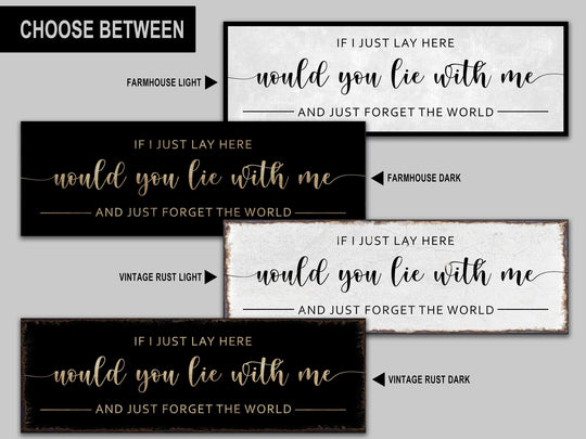 If I Just Lay Here, Would You Lie With Me - Snow Patrol - Chasing Cars - Bedroom Wall Art for Above the Bed Signs, Bedroom Wall Decor