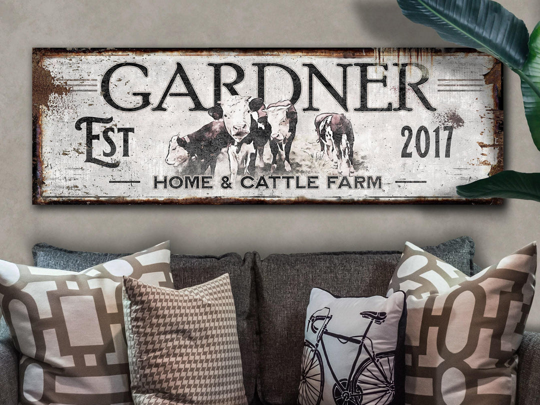 Ranch Sign | Hereford Cattle Sign | Cow Sign | Cow Print | Cattle Wall Art | Custom Farm Sign | Custom Ranch Sign | Farmhouse Sign