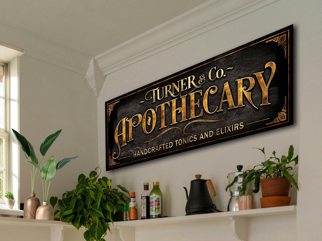Personalized Apothecary Sign | Family Apothecary Sign | Creepy Halloween Sign | Tonics, Elixirs and Balms Sign | Custom Halloween Sign