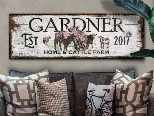 Ranch Sign | Red Angus Cattle Sign | Red Angus Sign | Cow Print | Cattle Wall Art | Custom Farm Sign | Custom Ranch Sign | Farmhouse Sign