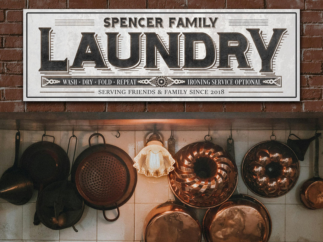 Laundry Room Sign with Personalized Family Name | Laundry Room Decor | Customized Laundry Sign Without Rust | Personalized Laundry Sign