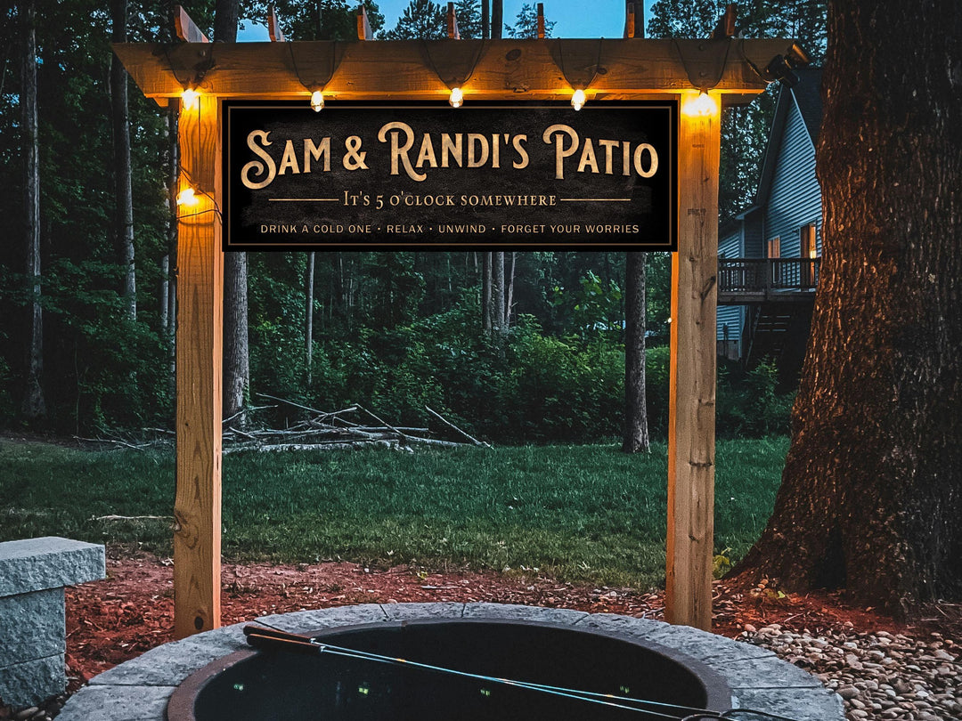 Personalized Family Name Patio Sign