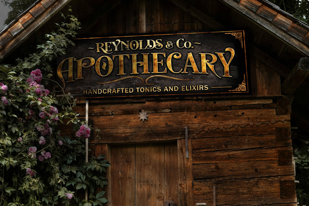 Personalized Apothecary Sign | Family Apothecary Sign | Creepy Halloween Sign | Tonics, Elixirs and Balms Sign | Custom Halloween Sign