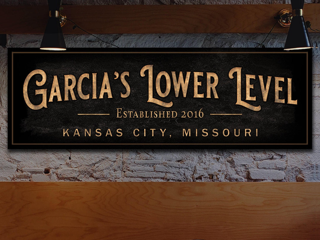 Personalized Lower Level Bar | Custom Bar Sign | Custom Lower Level Bar Sign | Bar Sign for Home | Large Canvas Sign | Large Metal Sign