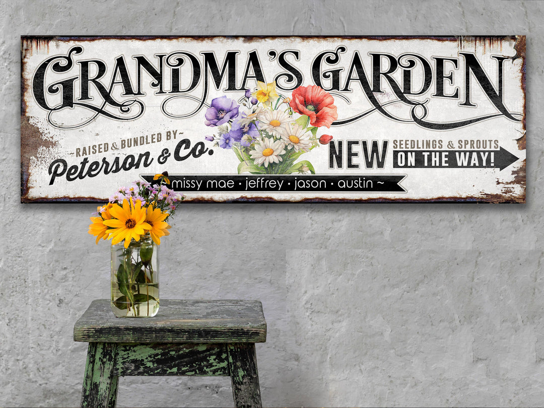 Personalized Gift for Grandma | Birth Flower Bouquet Gift for Mom Birthday Gift | Personalized Mothers Day Gift Birth Month Flower Art